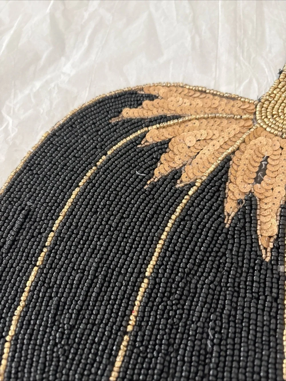 Beaded Black & Gold Pumpkin Placemat